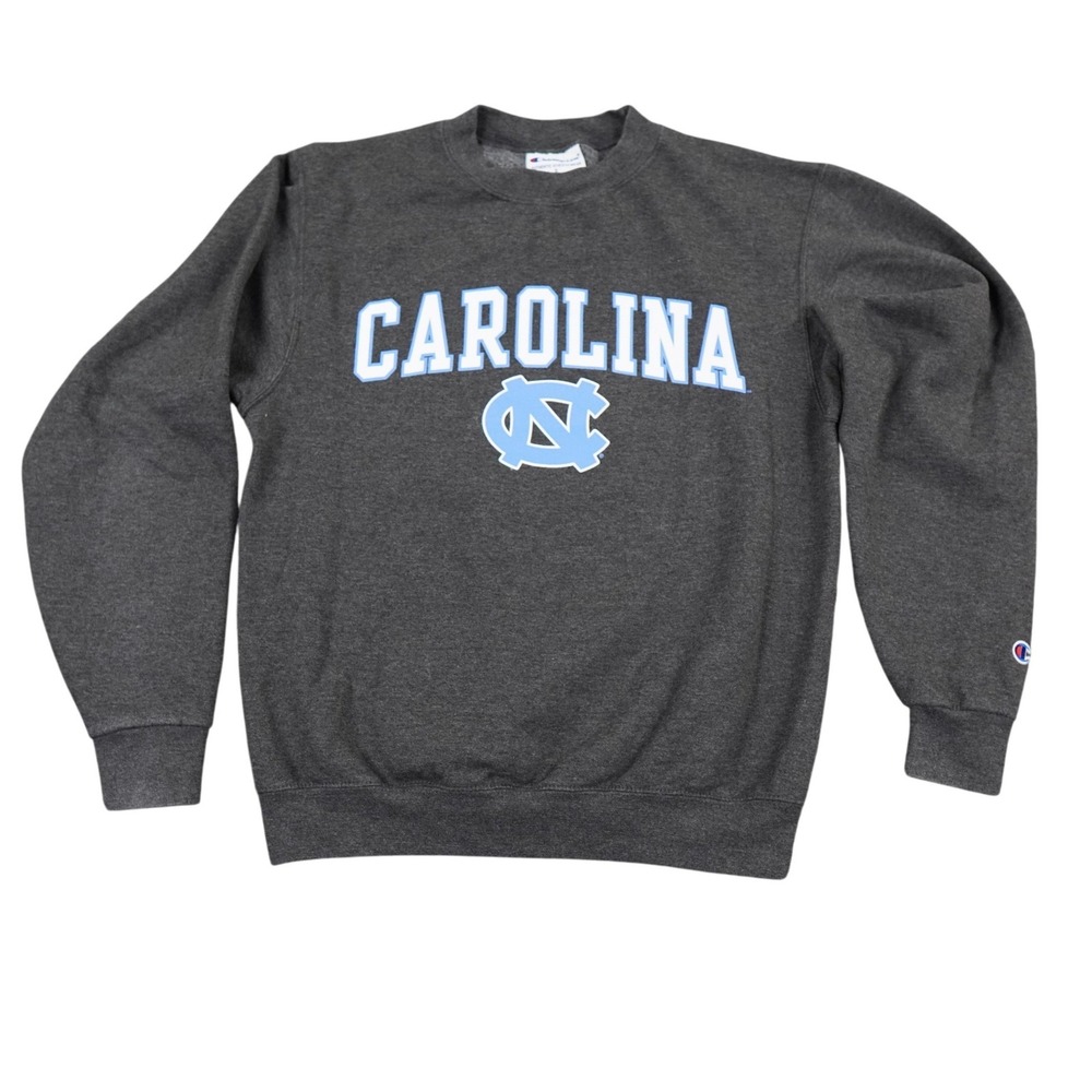 Champion UNC North Carolina Tar Heels Sweatshirt Men Small Gray Crewneck Pulover
